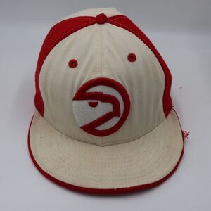 Hardwood Classics New Era Atlanta Hawks Red & White Thrashed Y2k Vintage Hat Cap